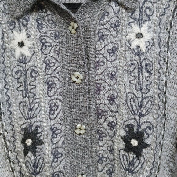 Huntington Ridge Wool Blend Cardigan Womens Sz Medium Vtg Grannycore Teachercore - Picture 2 of 5